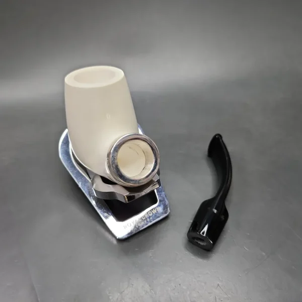 MBSD Meerschaum Silver Reverse Calabash Bent Brandy Block Meerschaum Pipe - Image 11