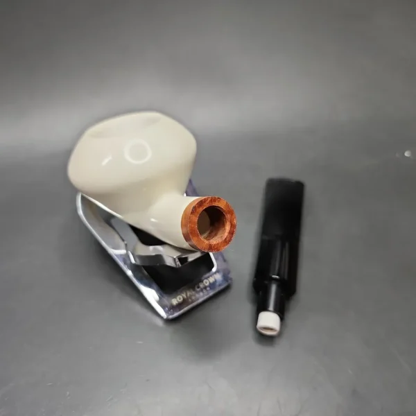 MBSD Meerschaum Deluxe Danish Dublin Block Meerschaum Pipe, Briar-Mortise, 9mm - Image 11