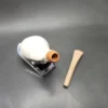 MBSD Meerschaum Deluxe Scoop Block Meerschaum Pipe, Briar-Mortise - Image 11