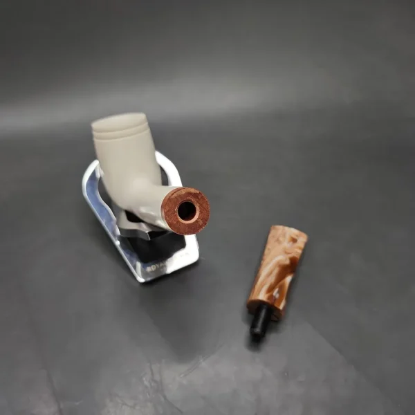 MBSD Meerschaum Deluxe Liverpool Block Meerschaum Pipe, Briar-Mortise - Image 12