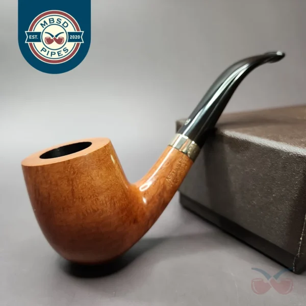 Astleys by Les Wood w/ Gold Band Bent Billiard Estate Briar Pipe, Unsmoked