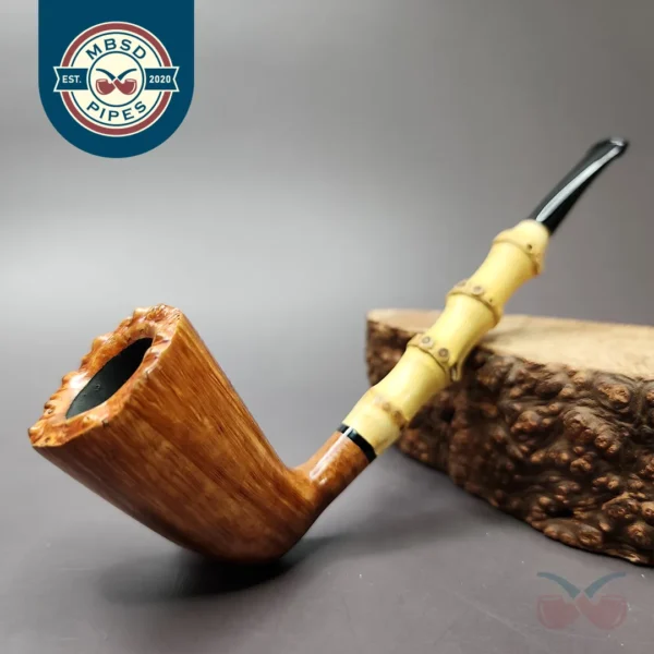 HS Studio Handmade Signature Smooth Bamboo Dublin Estate Briar Pipe, Unsmoked