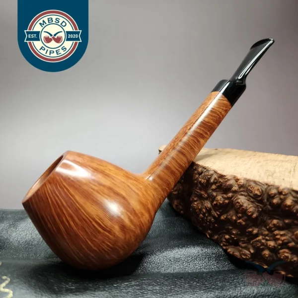 Peter Matzhold 4E Smooth Brandy w/ Teardrop Shank Estate Briar Pipe, Unsmoked