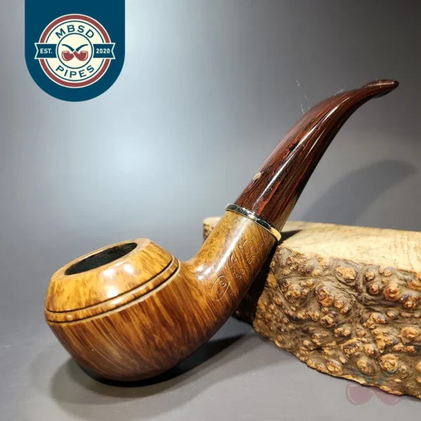 Ashton 1992 Sovereign Straight Grain 3 Rhodesian w/ Gold Estate Briar Pipe, English Estates
