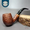 Viprati Sandblasted Bent Billiard Estate Briar Pipe, Italian Estates