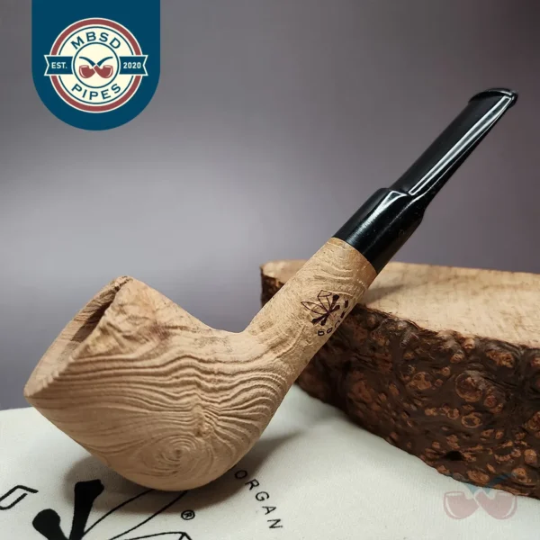 Morgan Bones Sandblasted Saddle Billiard Briar Pipe, New