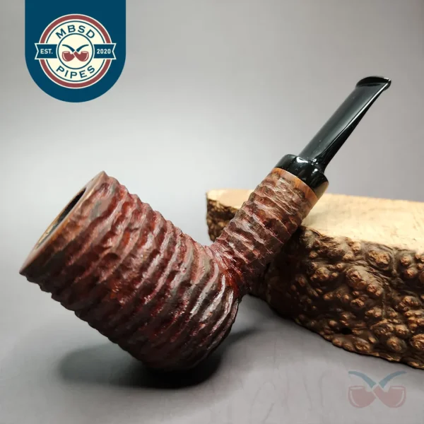 Bennie Joe Rusticated Nosewarmer Stack Handmade Briar Pipe, New