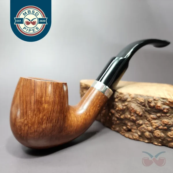Gigi Fiamma Smooth Bent Billiard Estate Briar Pipe, Unsmoked, 9mm