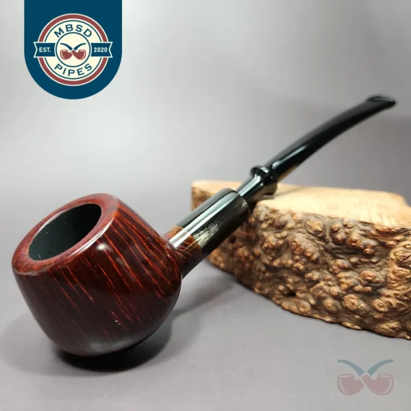 J Mouton Smooth Prince w/ Horn & Silver Handmade Briar Pipe, New