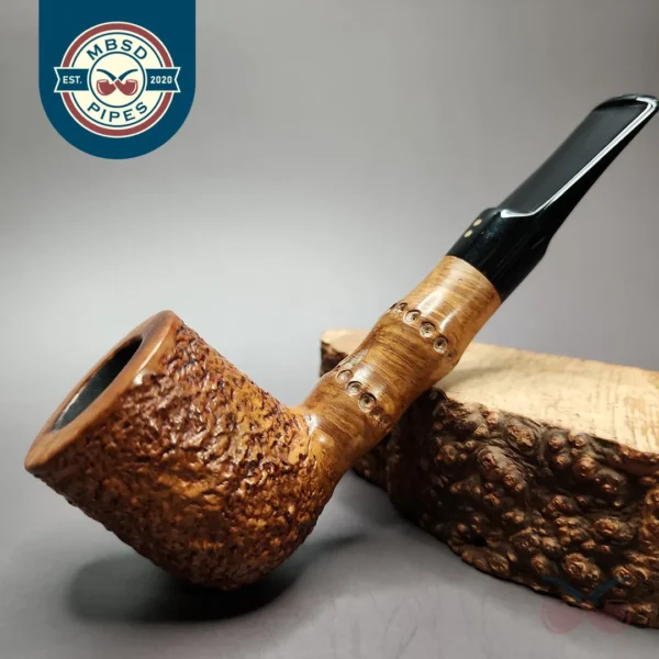 Radice Rind Rusticated Lovat w/ Faux Bamboo Estate Briar Pipe, Italian Estates