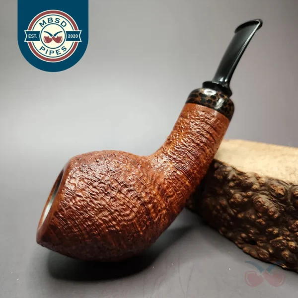 Alexander Tupitsyn Sandblasted Egg Handmade Estate Briar Pipe, Unsmoked