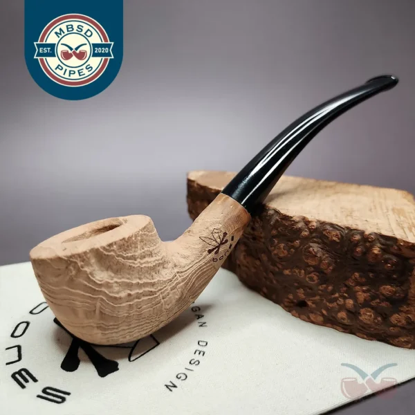 Morgan Bones Small Sandblasted Pot Briar Pipe, New