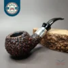 Brebbia First Rusticated Author w/ Silver Estate Briar Pipe, Italian Estates