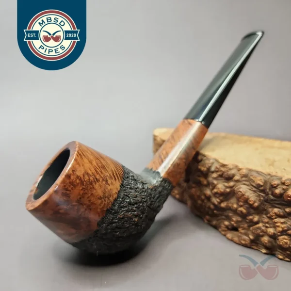 WO Larsen Rustic Panel Shank Billiard Estate Briar Pipe, Danish Estates