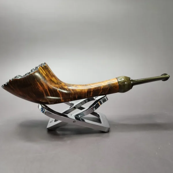 Bennie Joe Smooth Horn Handmade Briar Pipe, New - Image 3
