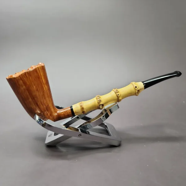 HS Studio Handmade Signature Smooth Bamboo Dublin Estate Briar Pipe, Unsmoked - Image 3