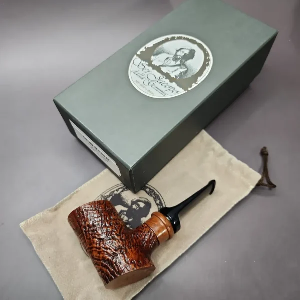 Ser Jacopo Delecta B S2 Sandblasted Poker Estate Briar Pipe, Italian Estates - Image 3