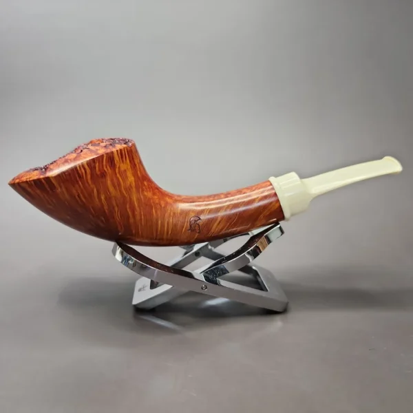 Todd Johnson Phalanx Smooth Horn w/ Bakelite Estate Briar Pipe, Unsmoked - Image 3