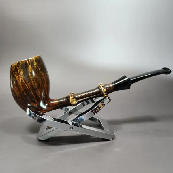 Emiliano Smooth Elf w/ Bamboo Handmade Briar Pipe, New - Image 3