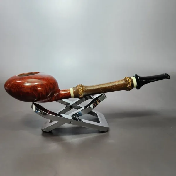 Ichi Kitahara 2012 Smooth Tomato w/ Bamboo Estate Briar Pipe, Unsmoked - Image 3