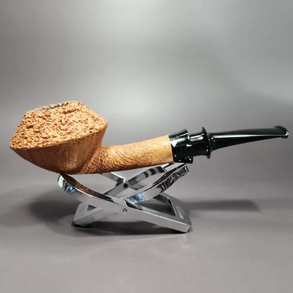 Pipe Tristan Sandblasted Squat Rhodesian Handmade Briar Pipe, New - Image 3