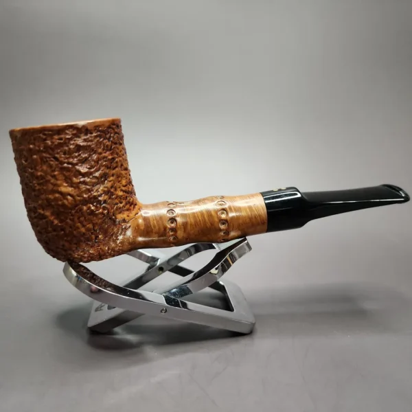 Radice Rind Rusticated Lovat w/ Faux Bamboo Estate Briar Pipe, Italian Estates - Image 3