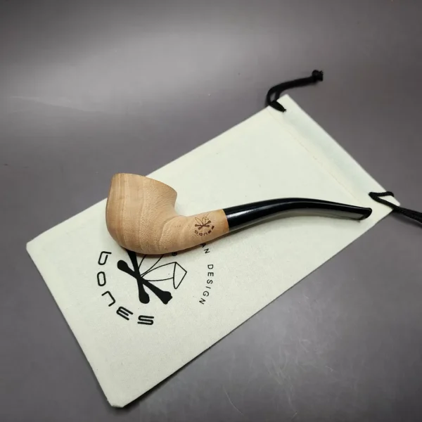 Morgan Bones Small Pot Sandblasted Briar Pipe, New - Image 3