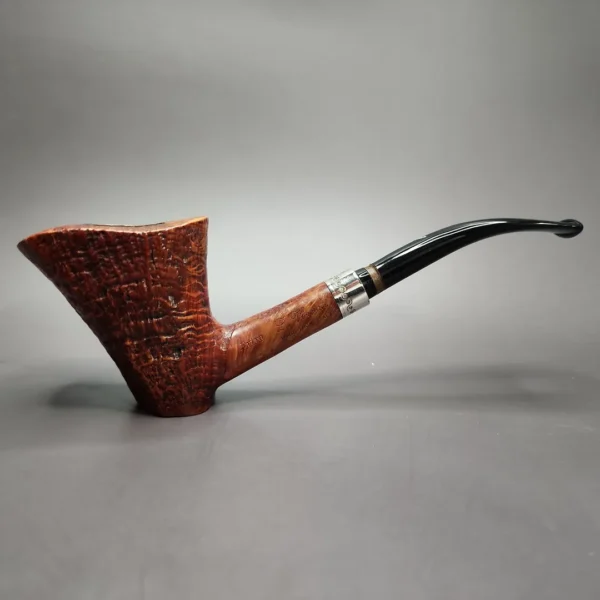 Viprati Extra Magnum Sandblasted Dublin Sitter Estate Briar Pipe, Italian Estates - Image 3