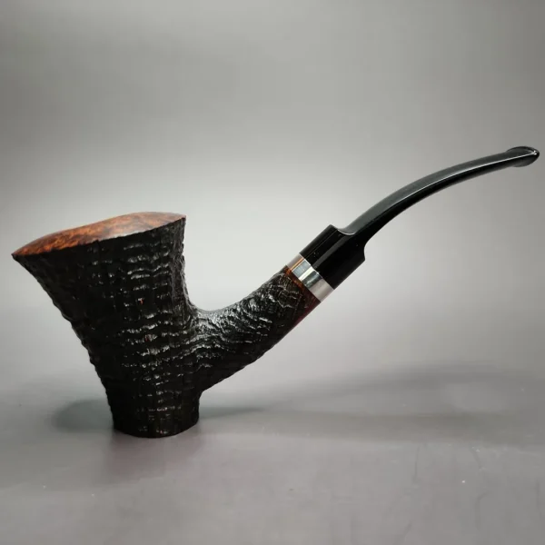 Tom Eltang Saturn Partially Sandblasted Cherrywood Estate Briar Pipe, Unsmoked - Image 3