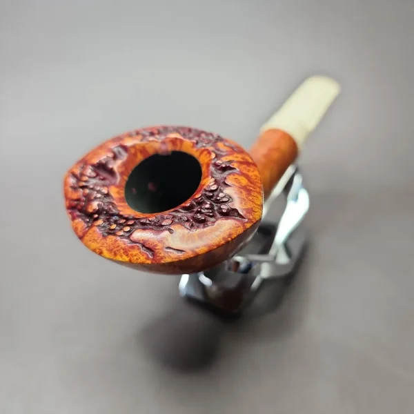 Todd Johnson Phalanx Smooth Horn w/ Bakelite Estate Briar Pipe, Unsmoked - Image 4