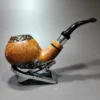 Viprati Partially Rusticated Brandy Estate Briar Pipe, 9mm, Italian Estates - Image 4