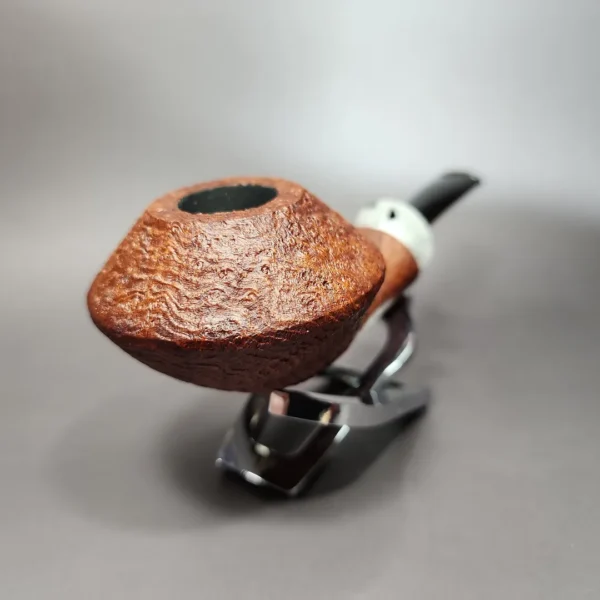 Pipe Tristan Sandblasted Bulldog w/ Durat Handmade Briar Pipe, New - Image 4