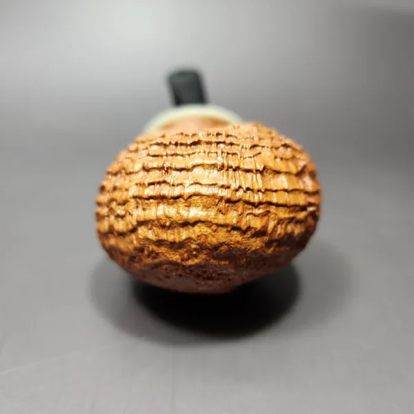 J Mouton Sandblasted Tomato w/ River Granite Handmade Briar Pipe, New - Image 4