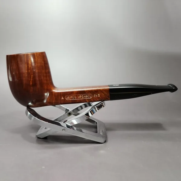 James Upshall A Grade Smooth Panel Shank Billiard Estate Briar Pipe, Unsmoked - Image 4