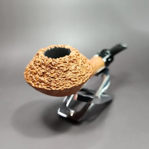 Pipe Tristan Sandblasted Squat Rhodesian Handmade Briar Pipe, New - Image 4