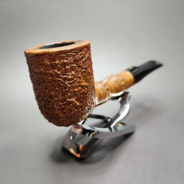 Radice Rind Rusticated Lovat w/ Faux Bamboo Estate Briar Pipe, Italian Estates - Image 4