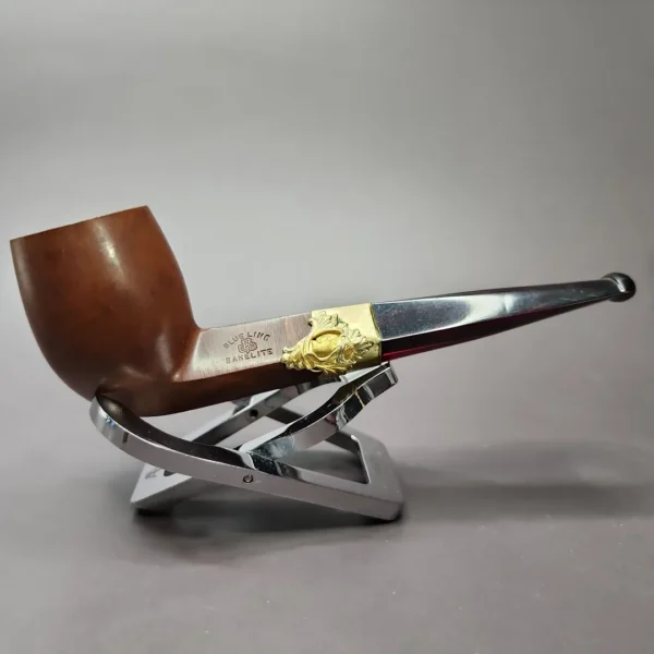 Pre-Kaywoodie KBB Blue Line Bakelite w/ Gold Smooth Billiard Estate Briar Pipe, Unsmoked - Image 5