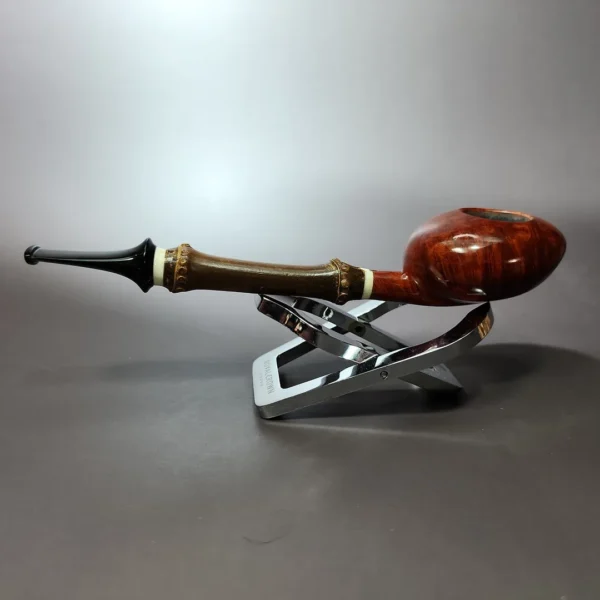 Ichi Kitahara 2012 Smooth Tomato w/ Bamboo Estate Briar Pipe, Unsmoked - Image 5