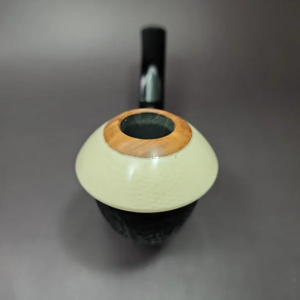HS Studio Sandblasted Calabash w/ Olive Wood Estate Briar Pipe, Unsmoked - Image 5