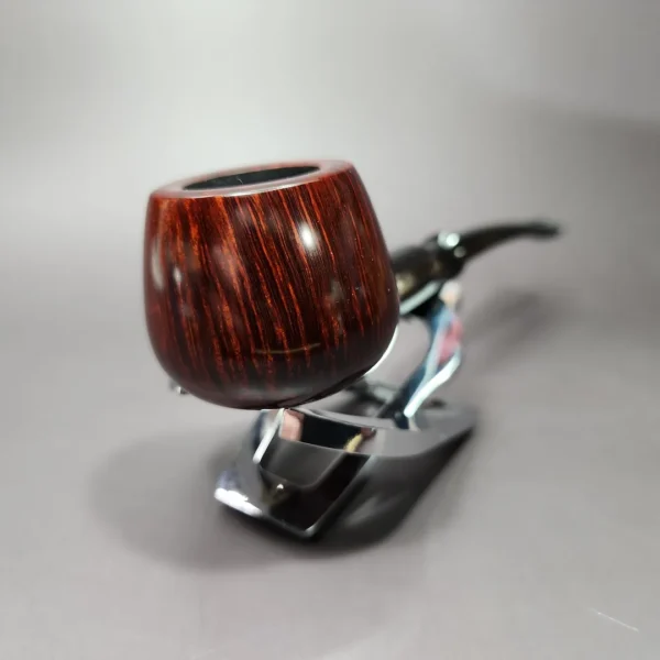 J Mouton Smooth Prince w/ Horn & Silver Handmade Briar Pipe, New - Image 5