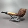 Kevin Arthur Rusticated Cutty w/ Zebrawood Estate Briar Pipe, American Estates - Image 5