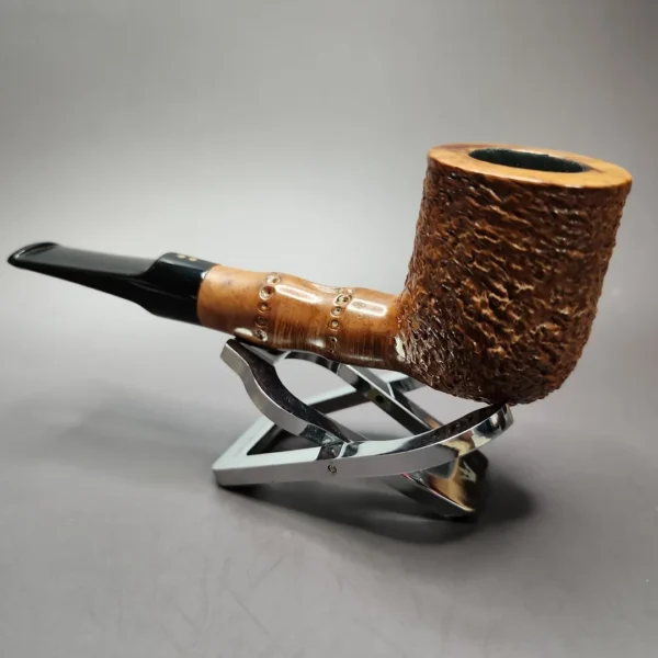 Radice Rind Rusticated Lovat w/ Faux Bamboo Estate Briar Pipe, Italian Estates - Image 5