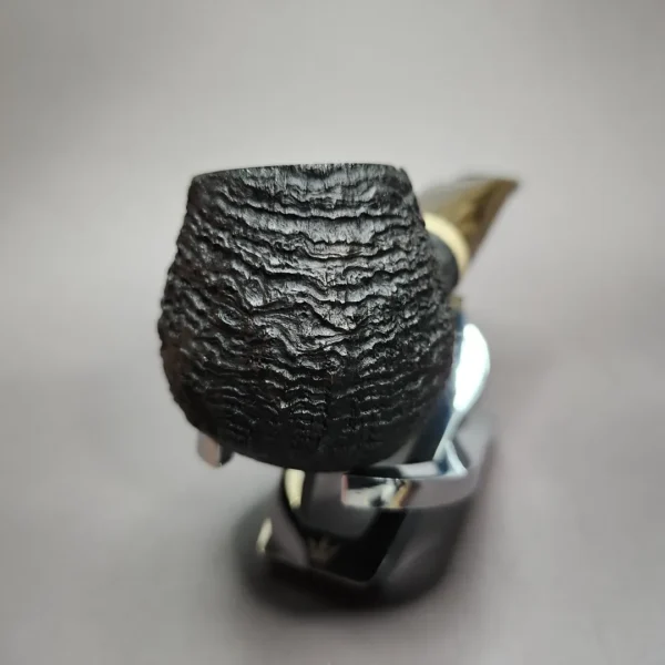 Zack Hamric Sandblasted Author w/ Fossilized Walrus Estate Briar Pipe, Unsmoked - Image 5