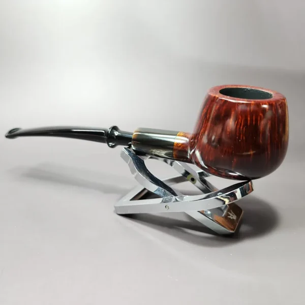 J Mouton Smooth Prince w/ Horn & Silver Handmade Briar Pipe, New - Image 6