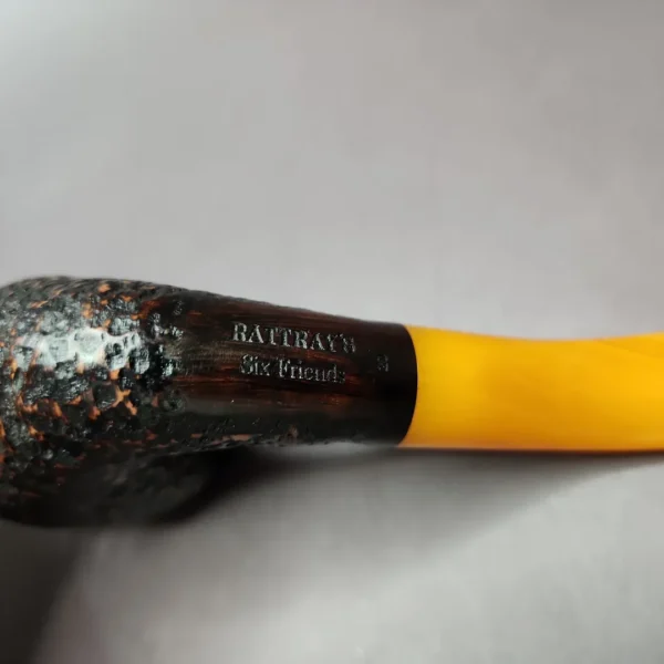 Rattray's Six Friends 20 Rusticated Bent Billiard Estate Briar Pipe, Unsmoked, 9mm - Image 7