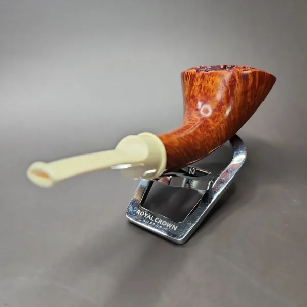 Todd Johnson Phalanx Smooth Horn w/ Bakelite Estate Briar Pipe, Unsmoked - Image 7