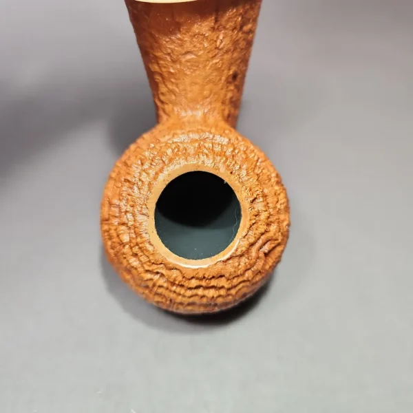J Mouton Sandblasted Tomato w/ River Granite Handmade Briar Pipe, New - Image 7