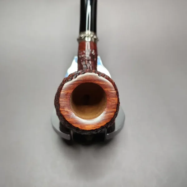 Castello Le Catene Old Antiquari 86/250 Sandblasted Apple Estate Briar Pipe, Unsmoked - Image 7