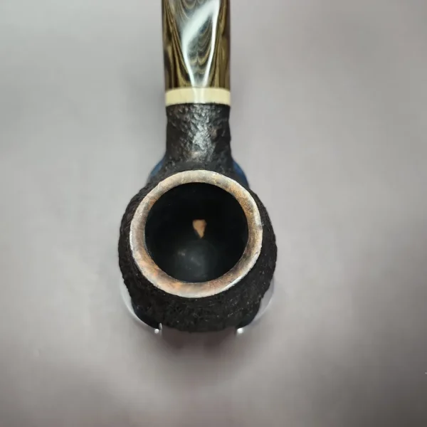 Zack Hamric Sandblasted Author w/ Fossilized Walrus Estate Briar Pipe, Unsmoked - Image 7