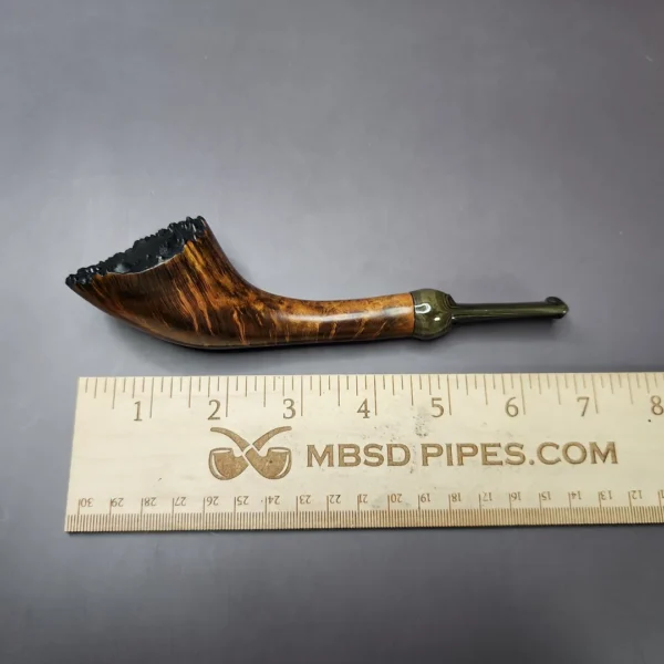 Bennie Joe Smooth Horn Handmade Briar Pipe, New - Image 8